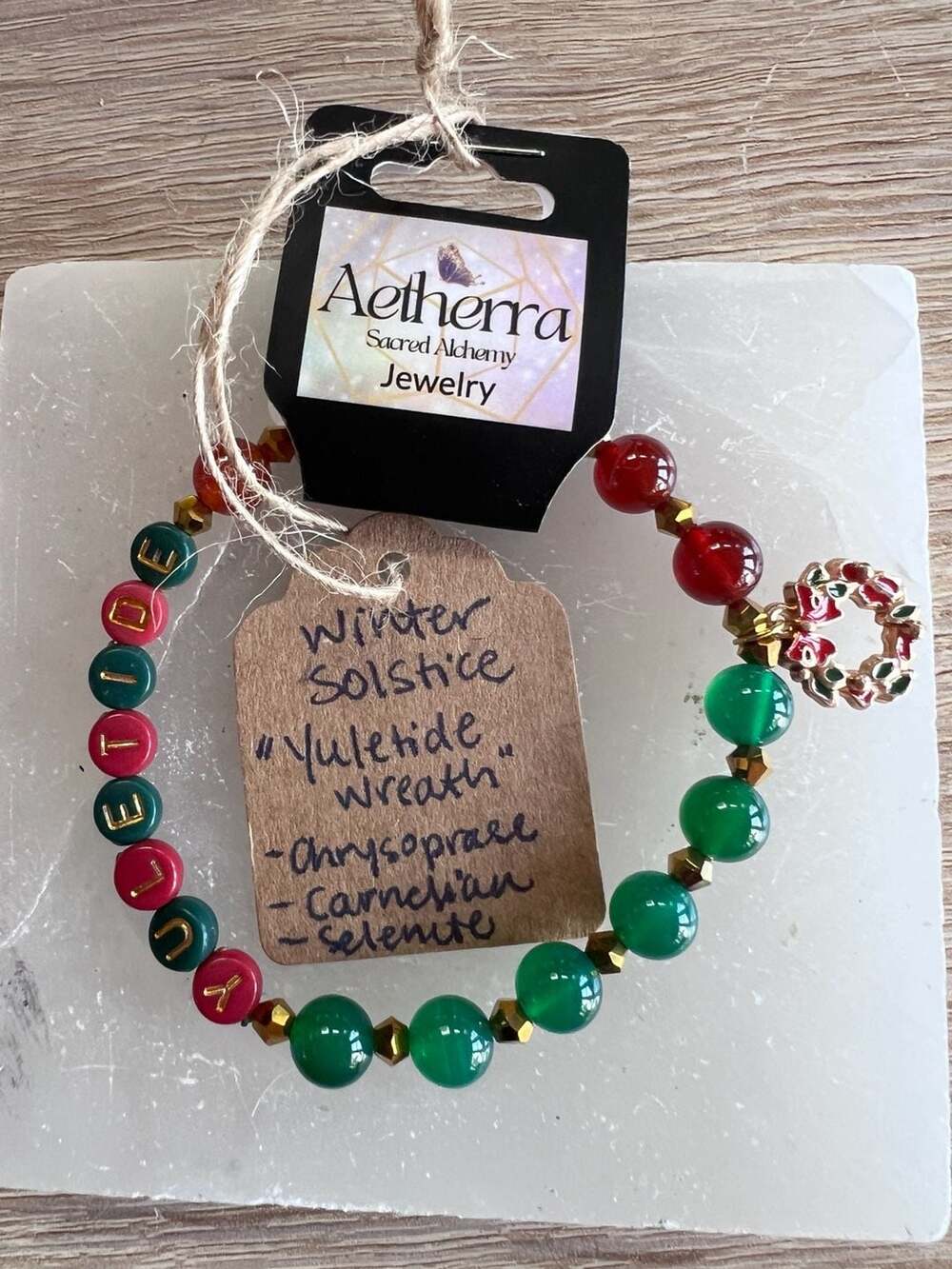 Aetherra Sacred Alchemy Jewelry Winter Solstice Yuletide Wreath Bracelet